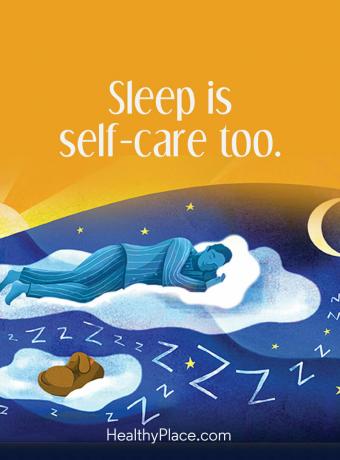 Citata apie psichinę sveikatą - miegas taip pat yra rūpinimasis savimi.