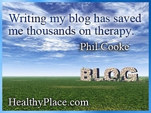 Įžvalgi citata apie psichinę ligą - rašydamas savo tinklaraštį, aš išgelbėjau tūkstančius terapijos.