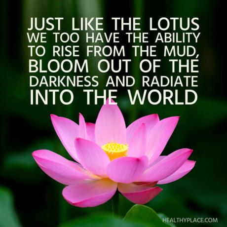 Citata apie psichinę sveikatą. Kaip ir lotosas, mes taip pat turime galimybę pakilti iš purvo, žydėti iš tamsos ir spinduliuoti į pasaulį.