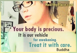 Įžvalgi citata apie valgymo sutrikimus - jūsų kūnas yra brangus. Tai mūsų pažadinimo priemonė. Elkitės atsargiai.