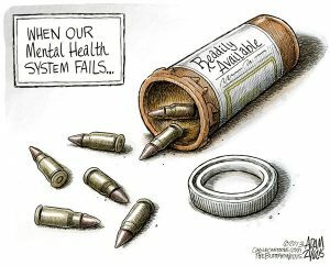 Nors ginklų smurtautojai gali būti psichiškai nesveiki, tai nereiškia, kad jie turi diagnozuojamą psichinę ligą. Kodėl skirtumas yra svarbus? Perskaityk tai.