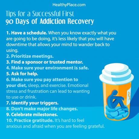 Pirmosios 90 dienų priklausomybės atsigavimo dienos yra tinkamiausios atkryčiui. Šie patarimai padės jums pasiekti sėkmės per pirmąsias 90 dienų nuo priklausomybių atkūrimo.